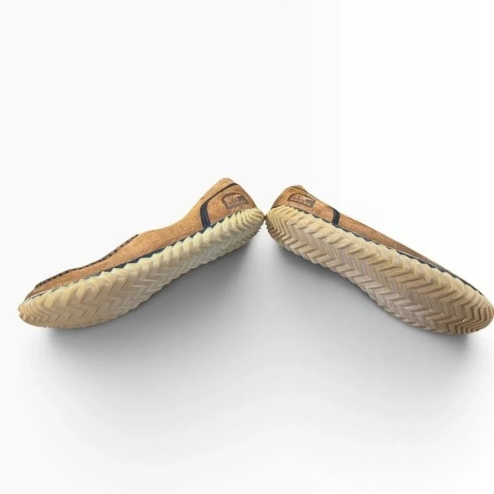 Sorel Mens Nakiska Suede Slippers British Tan Faux Fur Moccasins NM2025-242 9